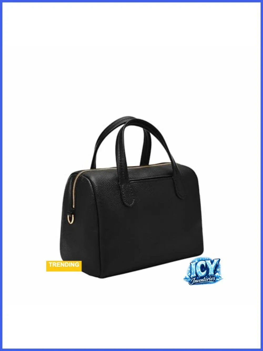 Genuine Leather Satchel Handbag with Crossbody Strap - Women's Classic Purse